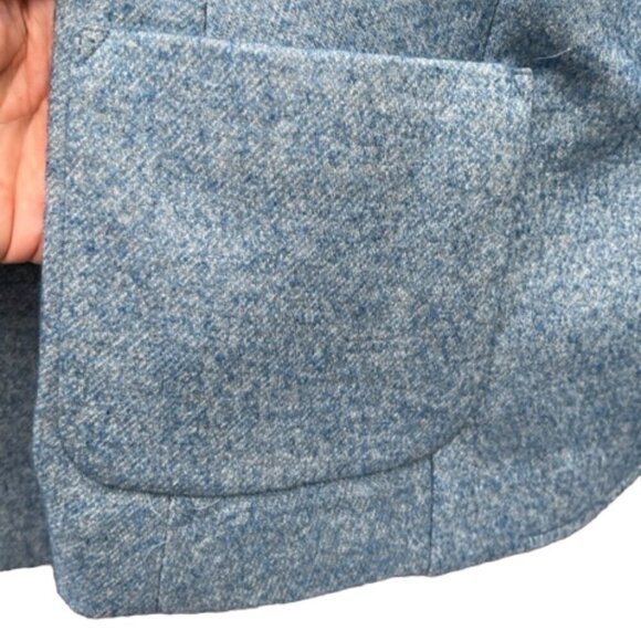 Talbots Womens Blue Heather Wool Blend Equestrian 3 Button Blazer Jacket Plus 14 - Picture 5 of 16